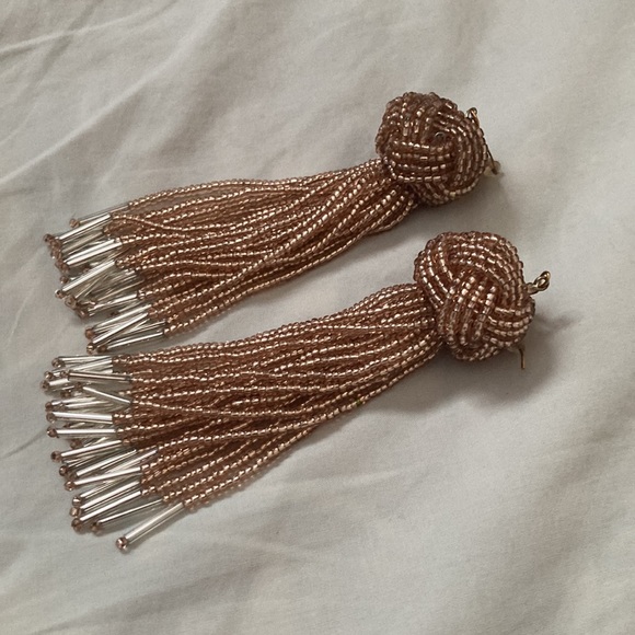 Handmade beaded drop earrings - Picture 4 of 5